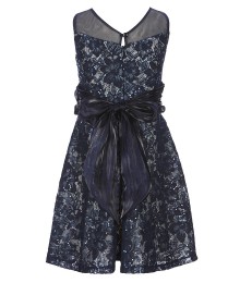 Bonnie Jean Navy Sequin Lace Dress 